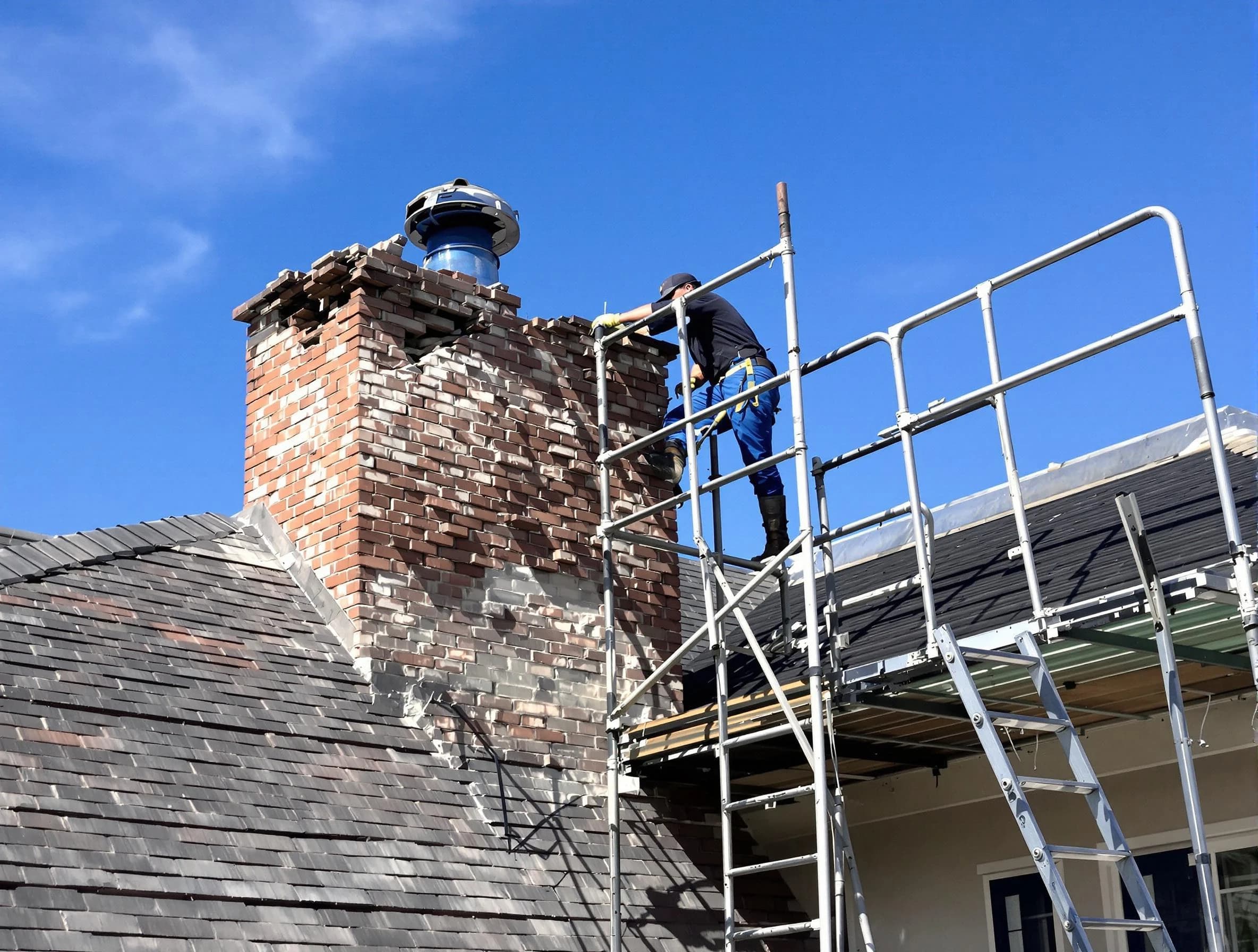 Rebuilding a chimney structure by Westminster Chimney Sweep in Westminster, CO