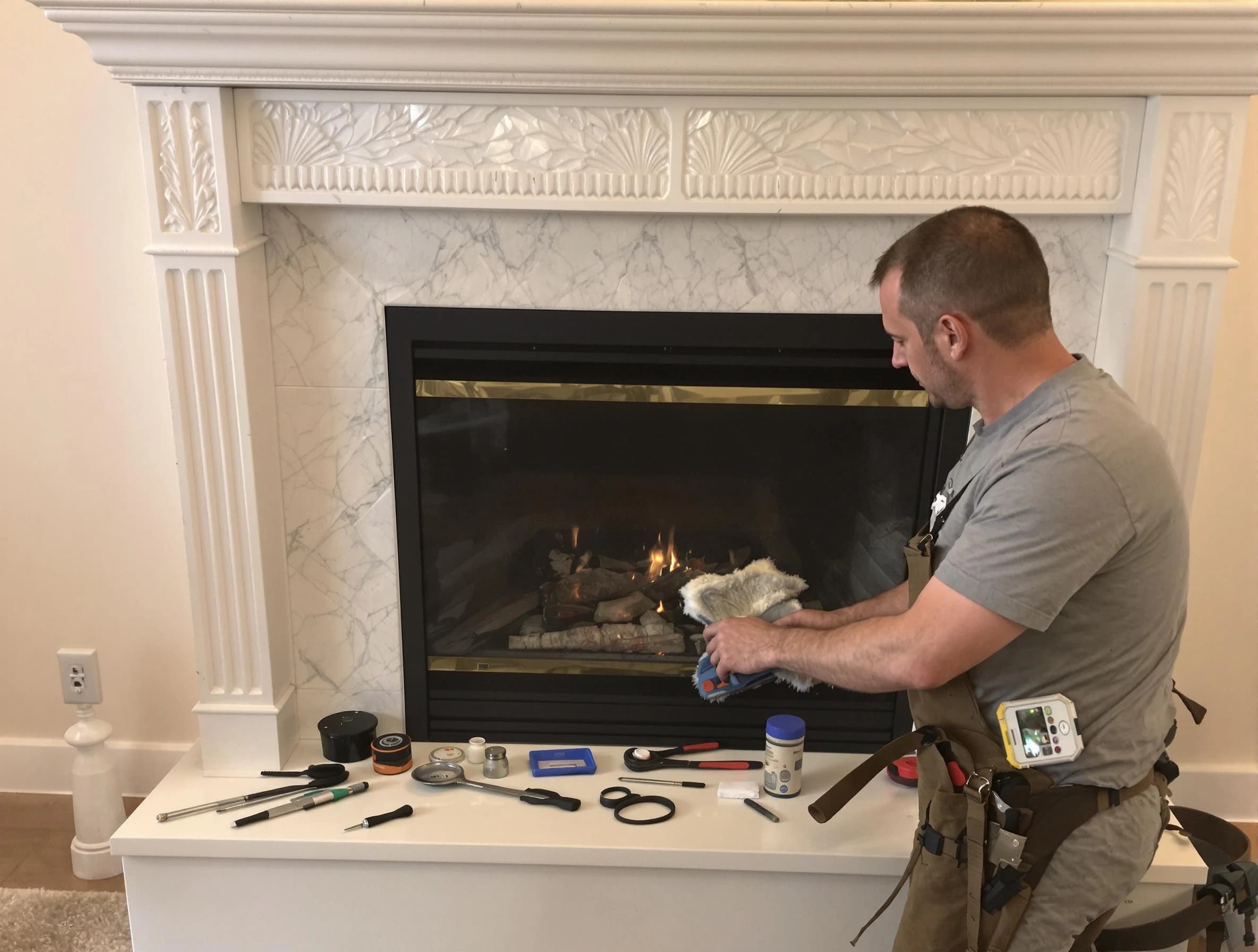 Westminster Chimney Sweep performing fireplace maintenance in Westminster, CO