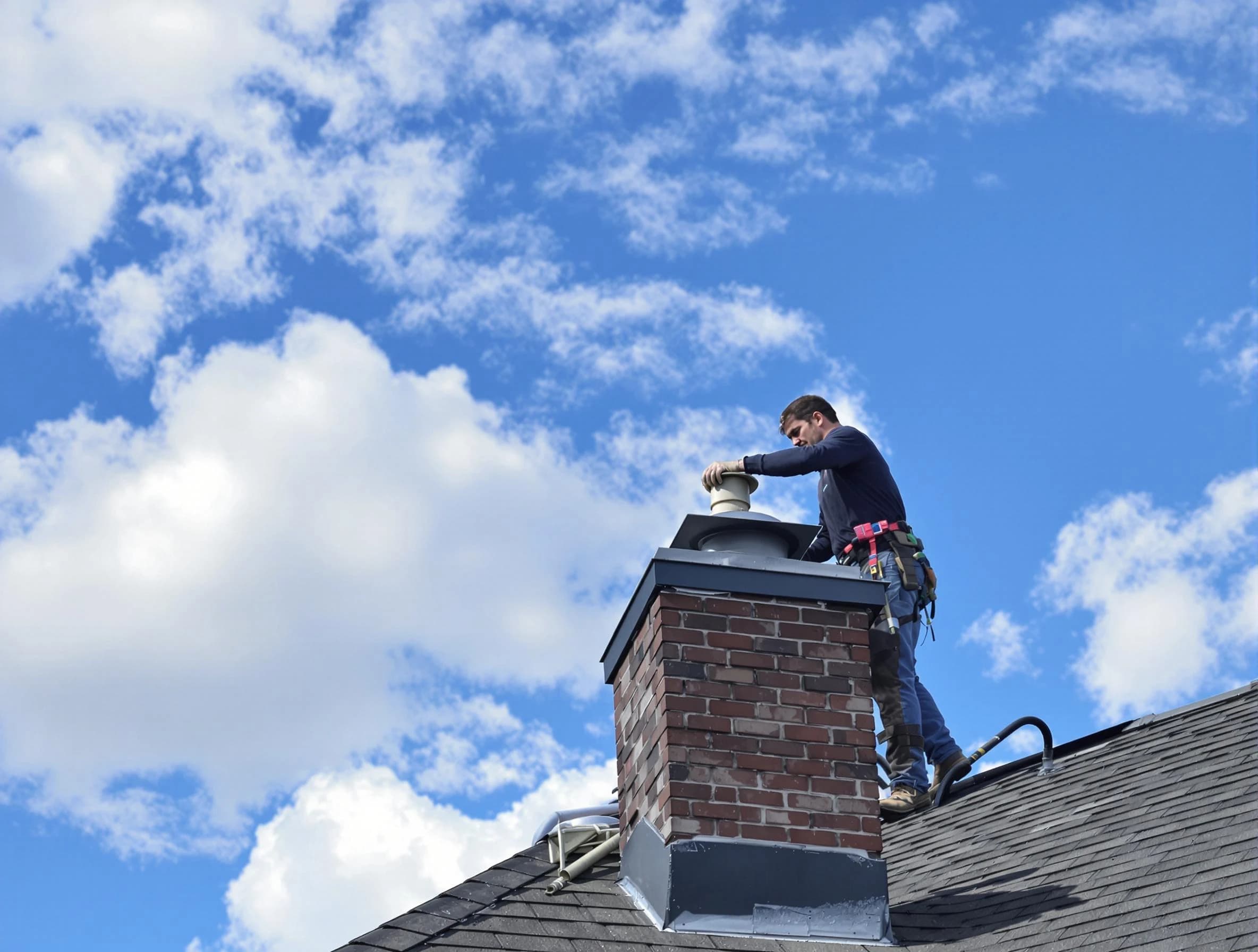 Westminster Chimney Sweep installing a sturdy chimney cap in Westminster, CO