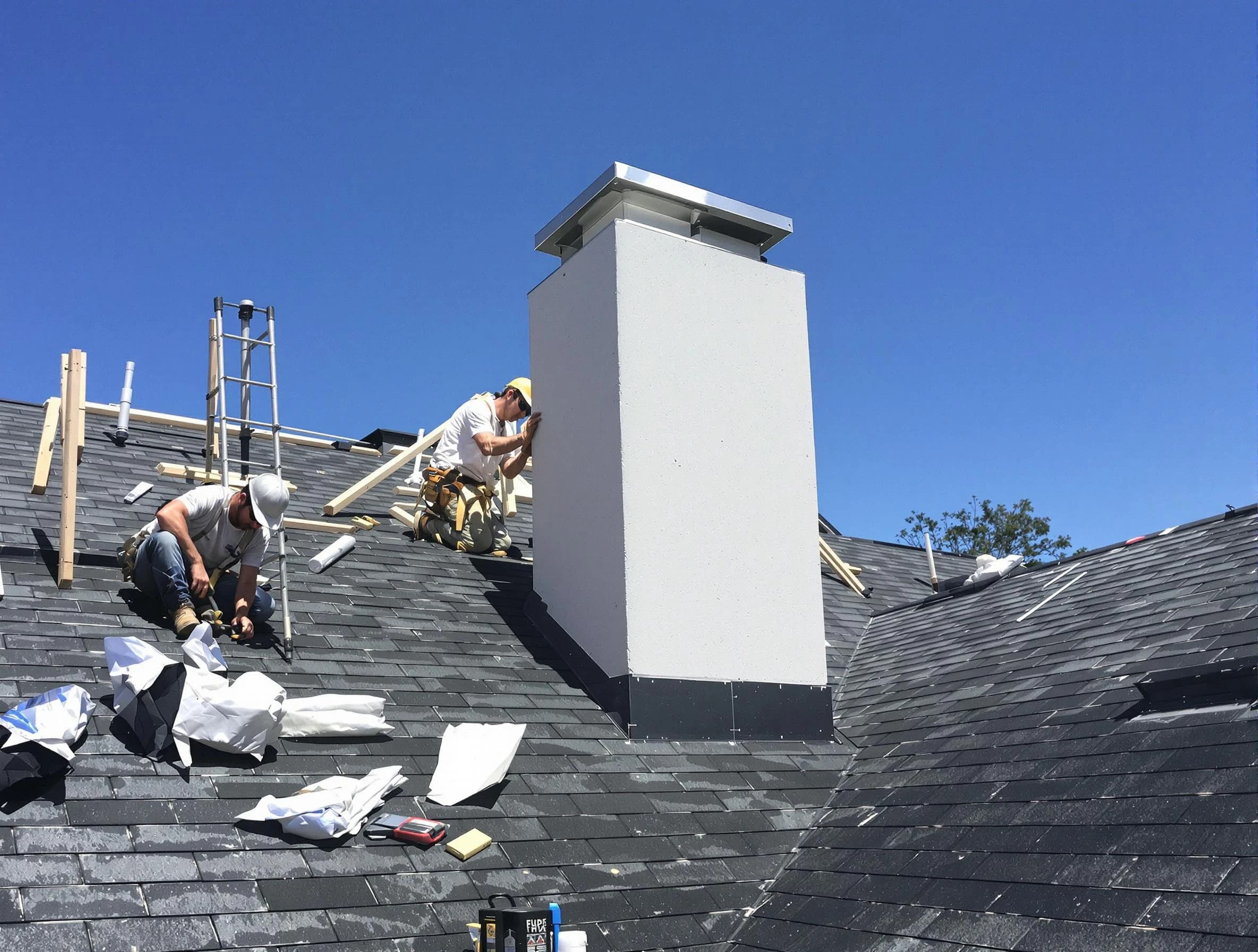 Westminster Chimney Sweep crew installing a new chimney in Westminster, CO