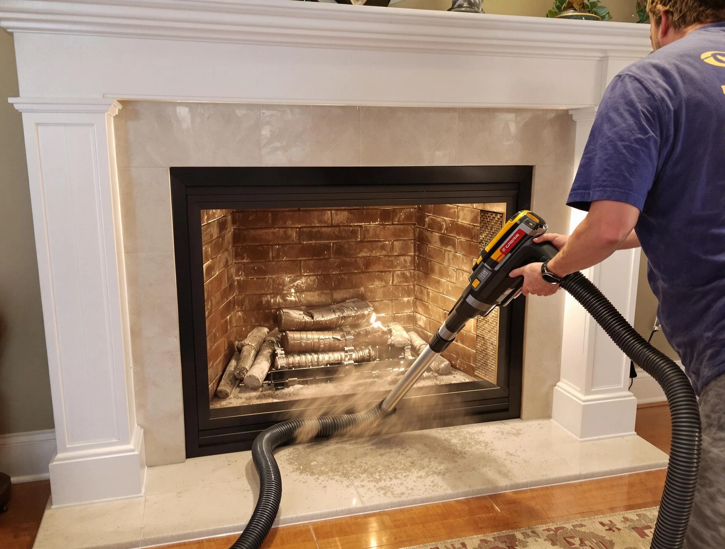 Fireplace cleaning performed by Westminster Chimney Sweep in Westminster, CO