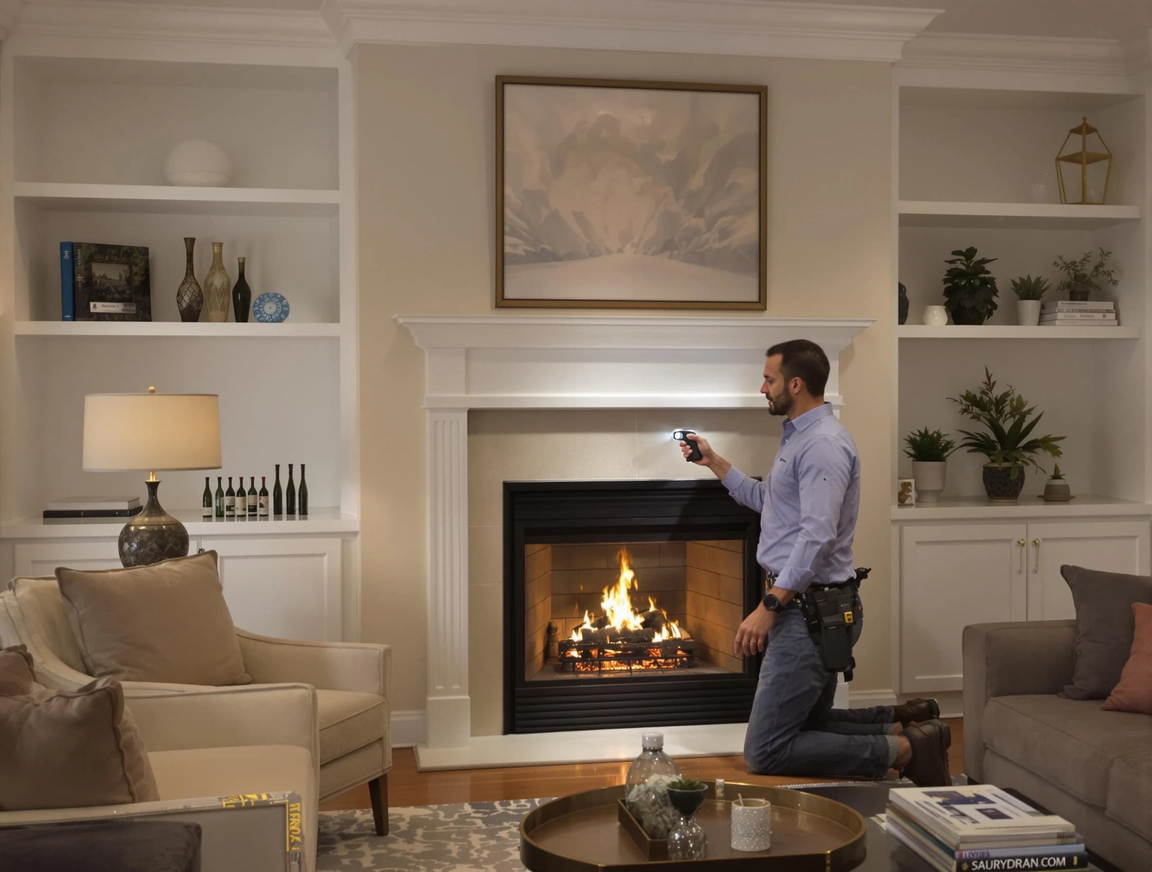 Westminster Chimney Sweep conducting a fireplace safety inspection in Westminster, CO