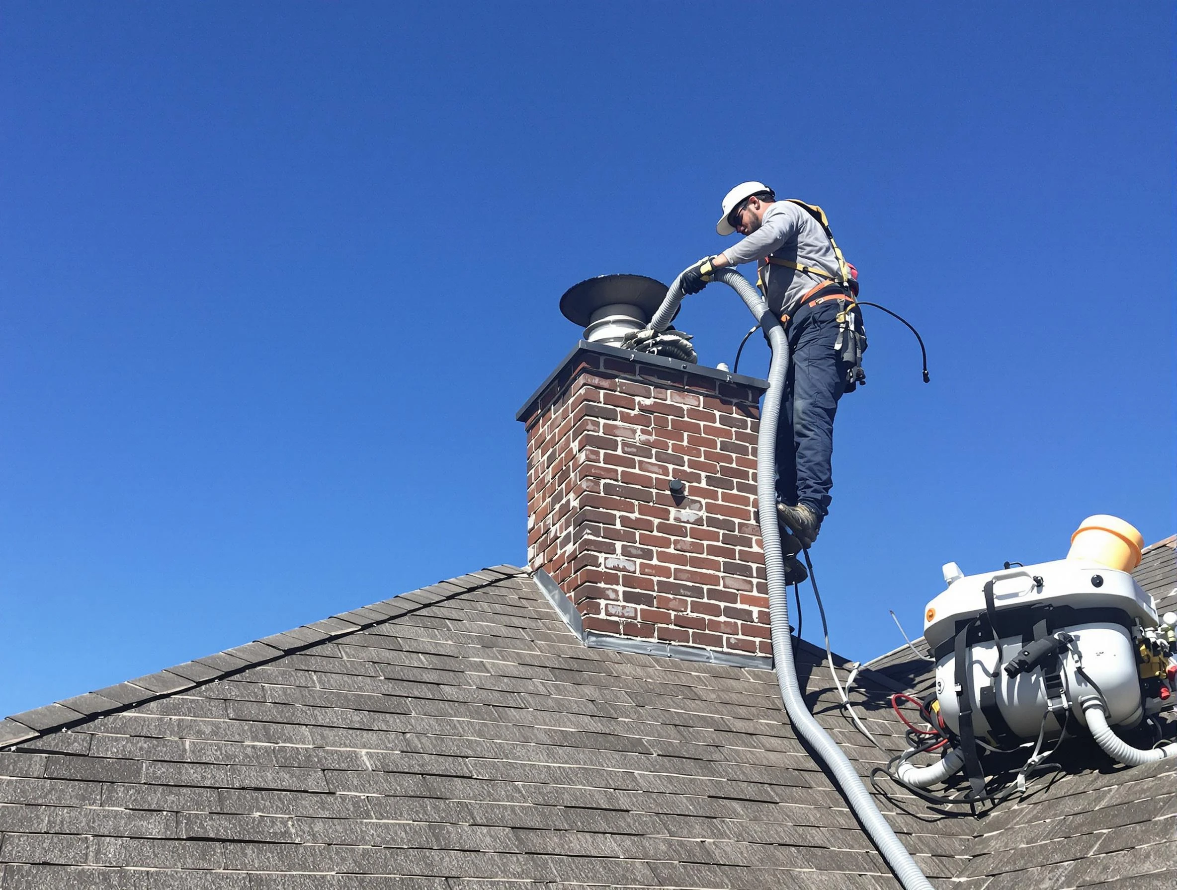 Dedicated Westminster Chimney Sweep team member cleaning a chimney in Westminster, CO