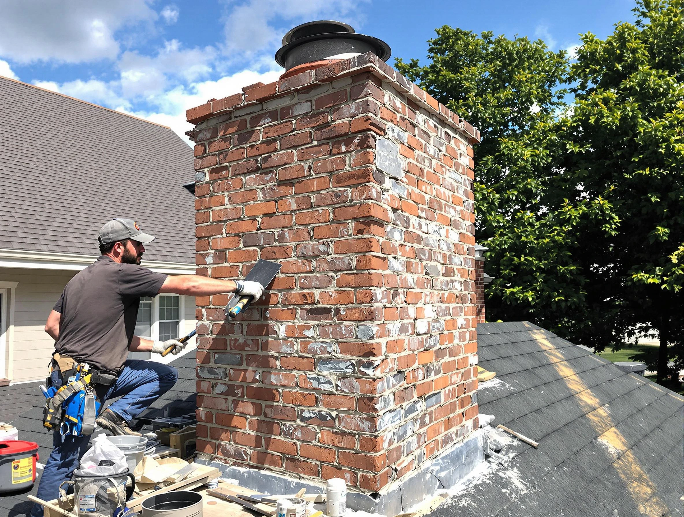 Completed chimney rebuild by Westminster Chimney Sweep in Westminster, CO