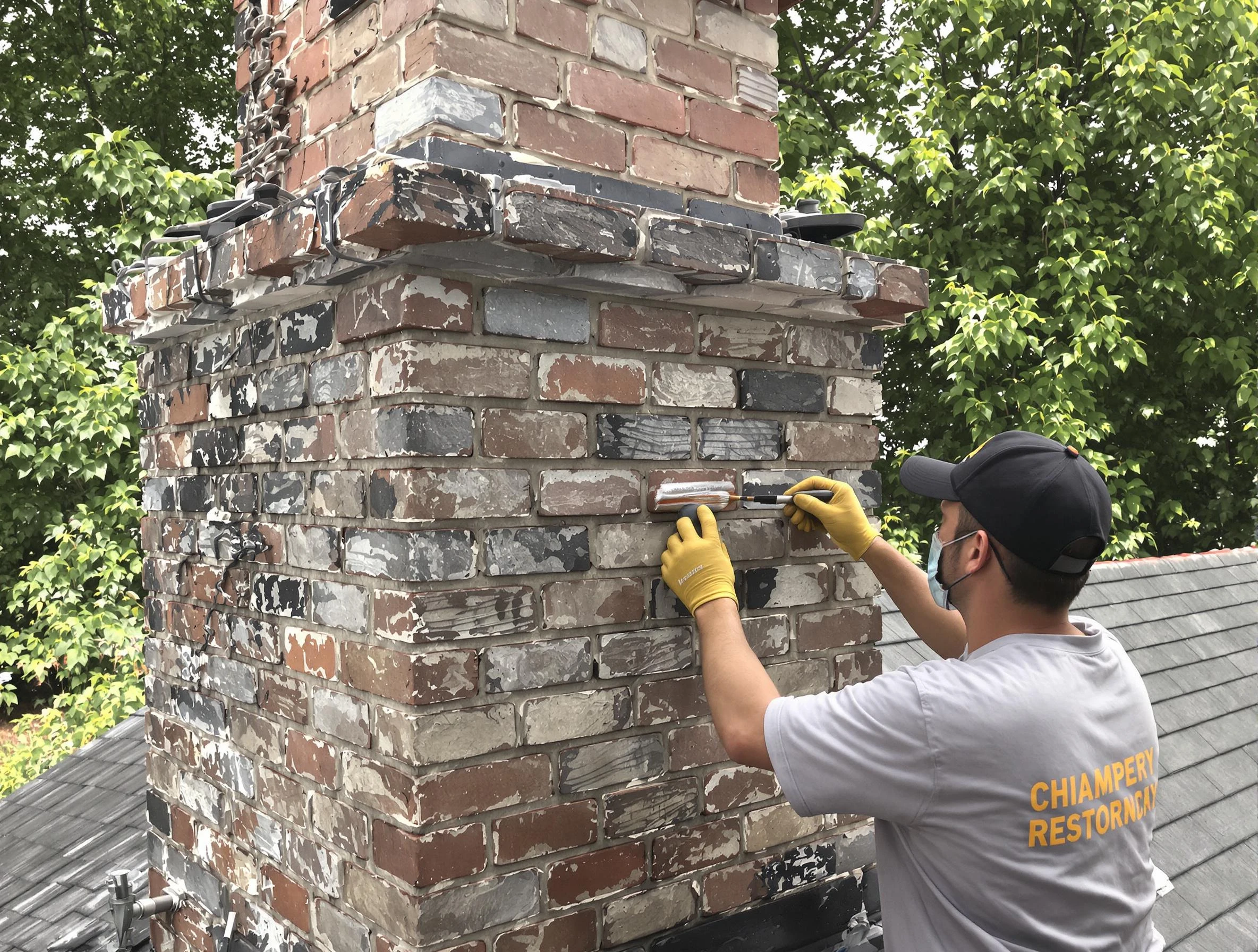 In-progress chimney restoration by Westminster Chimney Sweep in Westminster, CO